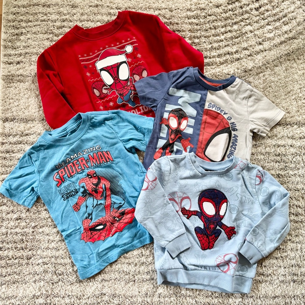 Spider-Man Kids Graphic T-Shirts and Sweater Bundle